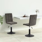 vidaXL Chaises pivotantes à manger lot de 2 gris foncé velours