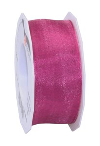 Organza four seasons 25-m-rouleau 40 mm  magenta laitonné
