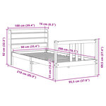 vidaXL Cadre de lit avec tête de lit sans matelas blanc 90x200 cm