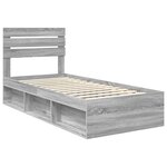 vidaXL Cadre de lit Gris Sonoma 100 x 200 cm Pin massif