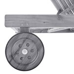 vidaXL Chaise longue de jardin avec coussin Gris Bois d'acacia solide