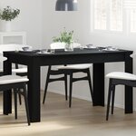 Table de salle à manger vidaXL en chêne noir 140x74 5x76 cm en bois d'ingénierie