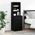 vidaXL Table de chevet noir 39x35x125 cm bois d’ingénierie