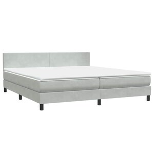 vidaXL Sommier à lattes de lit et matelas gris clair 180x220cm velours