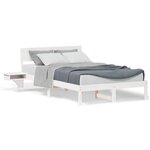 vidaXL Cadre de lit avec tables de chevet Blanc Bois massif en pin