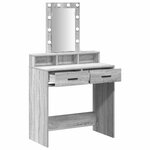 vidaXL Table de Toilette Gris 79 x 41 x 140 cm Bois d'ingénierie