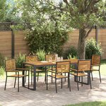 vidaXL Ensemble de salle à manger pour jardin 7 Pièces Noir