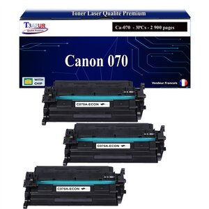 T3AZUR - 3x Toners compatibles avec Canon i-SENSYS LBP243dw LBP246dw MF461dw MF463dw MF465dw X1440i X1440iF X1440P X1440Pr remplace Canon 070 Noir - 2 700 pages