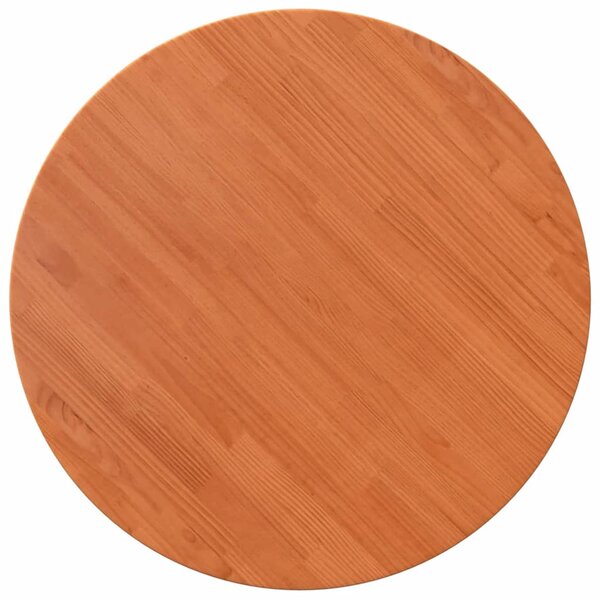 vidaXL Dessus de table rond cire marron Ø80x2 5 cm bois de pin massif
