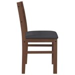 vidaXL Chaises à manger coussins 2 Pièces marron bois massif caoutchouc