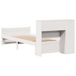 vidaXL Lit bibliothèque sans matelas blanc 90x190cm bois de pin massif