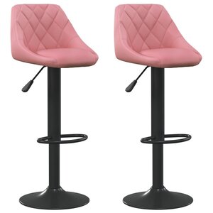 vidaXL Tabourets de bar lot de 2 rose velours