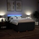 vidaXL Sommier à lattes de lit avec matelas Noir 140x190 cm Tissu
