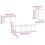 vidaXL Ensemble de meubles TV 4 Pièces Chêne fumé Bois d'ingénierie
