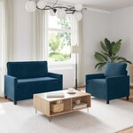 vidaXL Ensemble de Canapés 2 Pièces Bleu Velours