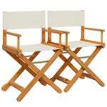 vidaXL Chaises de réalisateur pliables lot de 2 blanc crème tissu