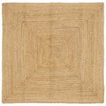 vidaXL Tapis de zone Beige 120 x 120 cm Jute