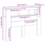 vidaXL Tête de lit à LED chêne sonoma 140x18 5x103 5cm bois ingénierie