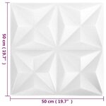 vidaXL Panneaux muraux 3D 24 Pièces 50x50 cm blanc origami 6 m²