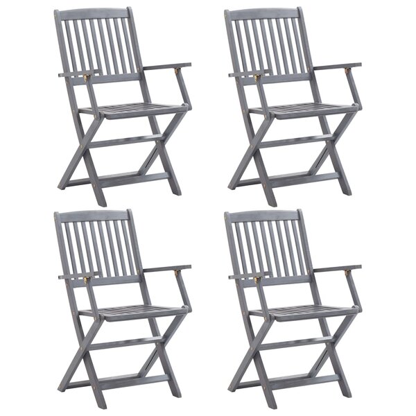 vidaXL Chaises pliables d'extérieur lot de 4 Bois d'acacia solide