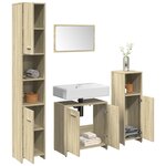 vidaXL Ensemble de meubles de salle de bain 4 Pièces chêne sonoma