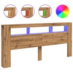 vidaXL Tête de lit à LED chêne artisanal 220x18 5x103 5 cm