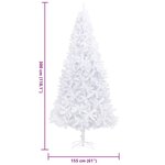 vidaXL Sapin de Noël artificiel 300 cm Blanc
