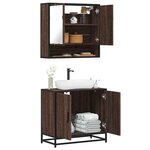 vidaXL Ensemble de meubles de salle de bain 2 Pièces Chêne marron