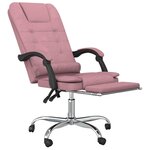 Fauteuil de massage inclinable de bureau informatique étude Rosevelours rose 02_0025395