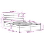 vidaXL Cadre de lit avec stockage 2 Pièces Cire marron Bois de Pin Massif