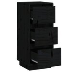vidaXL Buffets 2 Pièces Noir 32x34x75 cm Bois massif de pin