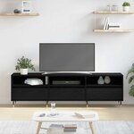 vidaXL Meuble TV Chêne noir 150x30x44 5 cm Bois d'ingénierie