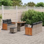 vidaXL Ensemble de canapé de jardin avec coussin 8 Pièces Gris