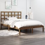 vidaXL Cadre de lit sans matelas marron miel 200x200 cm bois massif