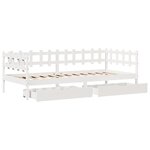 vidaXL Lit de jour et tiroirs sans matelas blanc 90x190 cm bois massif