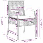 vidaXL Ensemble de salle à manger pour jardin 7 Pièces Noir Rotin