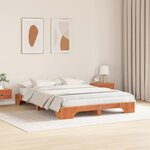 vidaXL Cadre de lit ciré marron 160x200 cm en bois de pin massif