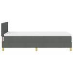 vidaXL Lit boxspring avec matelas Gris foncé 90 x 190 cm tissu