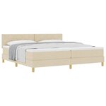 vidaXL Lit à ressorts avec matelas Crème 200 x 200 cm tissu