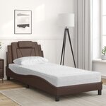 vidaXL Lit Viana avec matelas marron 80x200 cm similicuir