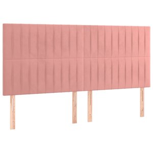 vidaXL Tête de lit Rose 180x5x118/128 cm Velours