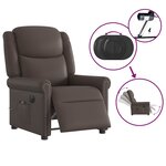 vidaXL Fauteuil de massage inclinable électrique marron brillant