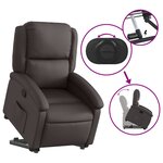 vidaXL Fauteuil inclinable marron foncé cuir véritable