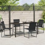 vidaXL Ensemble de Salle à Manger de Jardin 5 Pièces Noir Textilène et Acier