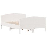 vidaXL Cadre de lit sans matelas blanc 140x190 cm bois de pin massif