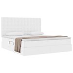 vidaXL Lit de Rangement Blanc pur 180 x 200 cm Cuir synthétique