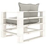 vidaXL Canapé palette de jardin avec coussins taupe Bois
