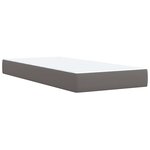vidaXL Sommier à lattes de lit avec matelas Gris 80x200 cm Similicuir