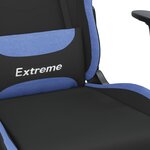 vidaXL Chaise de jeu Noir et bleu Tissu