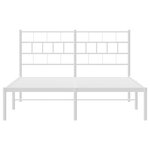 vidaXL Cadre de lit métal sans matelas et tête de lit blanc 160x200 cm